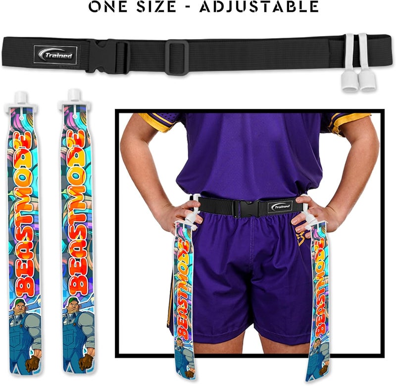 Trained Custom Flag Football Belt Set Includes 2 Pop Flag Football Flags and Belt | Durable Adult Flag Football Belts - Image 3